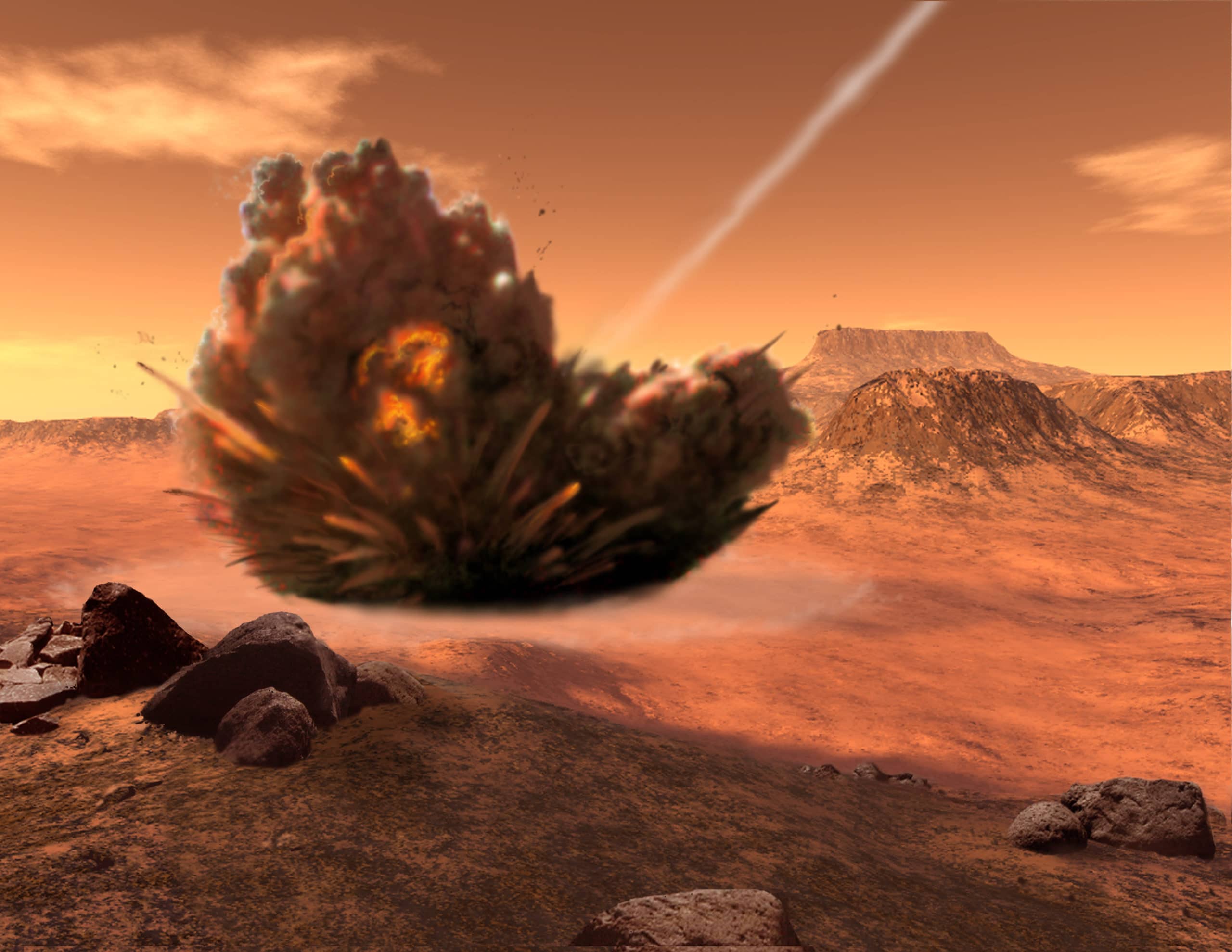 Жизнь после метеорита. Метеоритная бомбардировка Марса. Пейзажи Марса. Метеорит с Марса. Взрыв Марса.